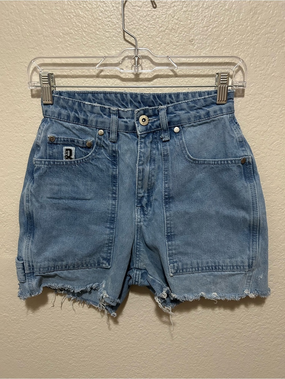Ragged Priest Cutoff Carpenter Denim Shorts Size 24 Raw Hem Urban Outfitters